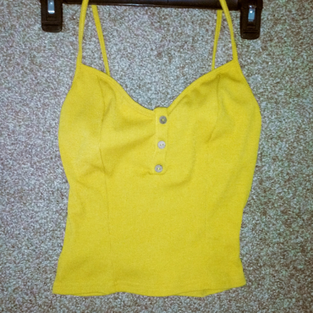 Gold ribbed Strap Top